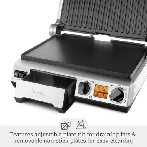 Breville Smart Grill Indoor Electric Grill, Stainless Steel