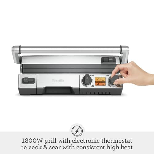 Breville Smart Grill Indoor Electric Grill, Stainless Steel