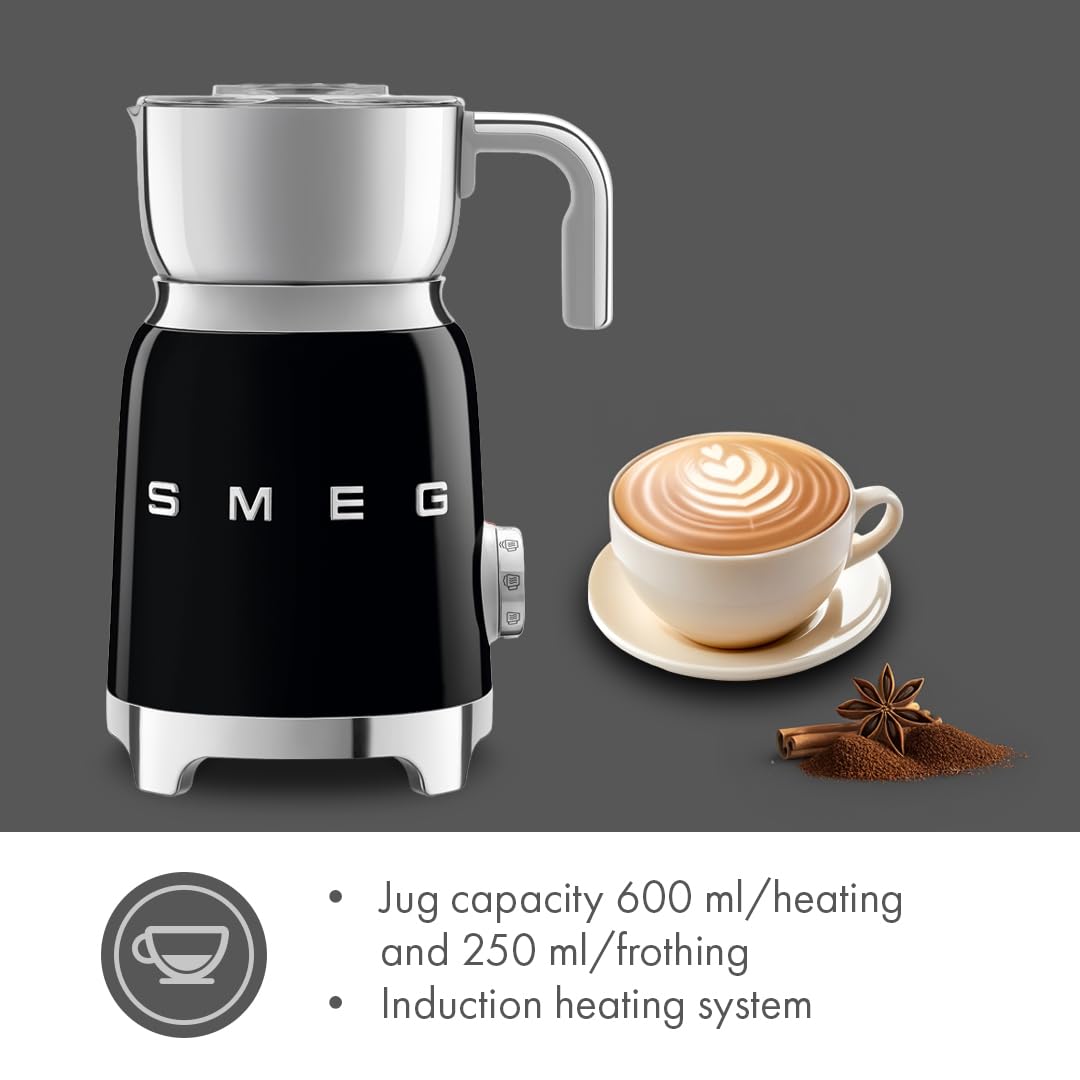 SMEG Retro Electric Milk Frother, Black