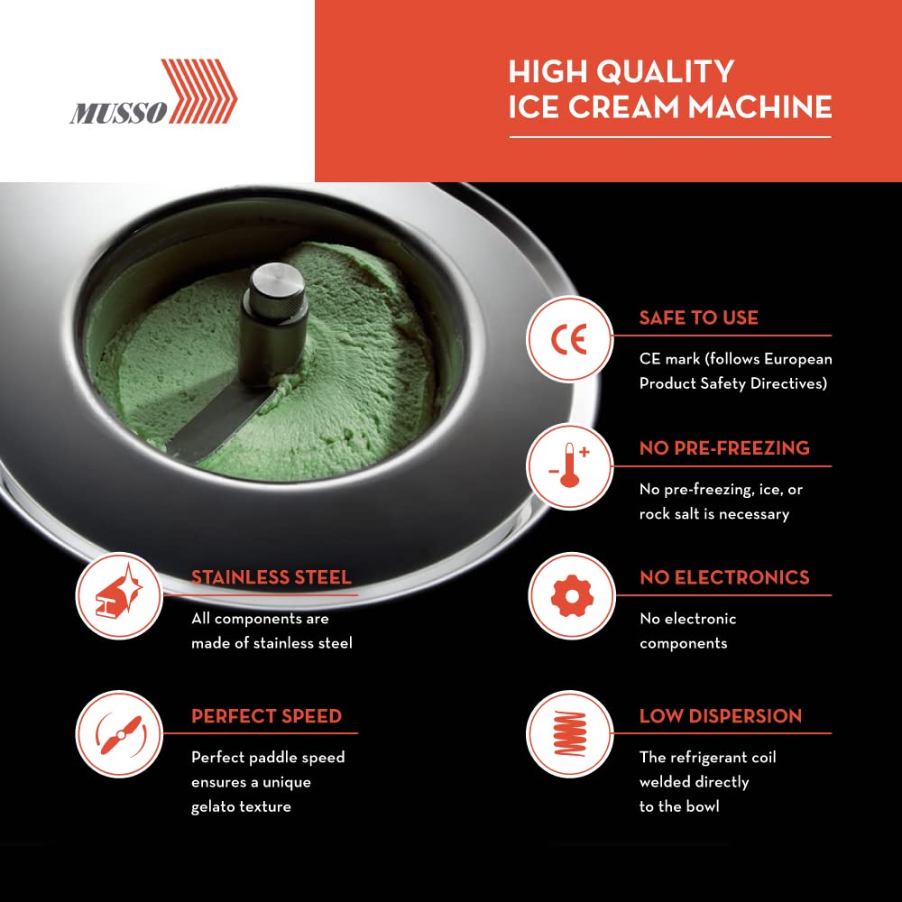 Lello Musso Lussino 1.5-Quart Stainless Steel Ice Cream Maker