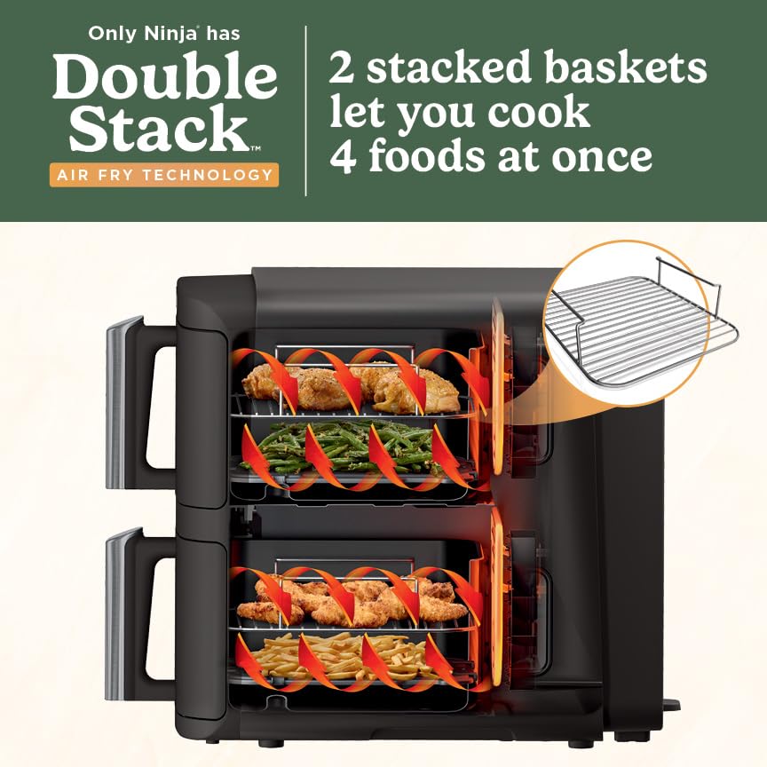 Ninja DoubleStack Dual-Basket Air Fryer with Stacked Design