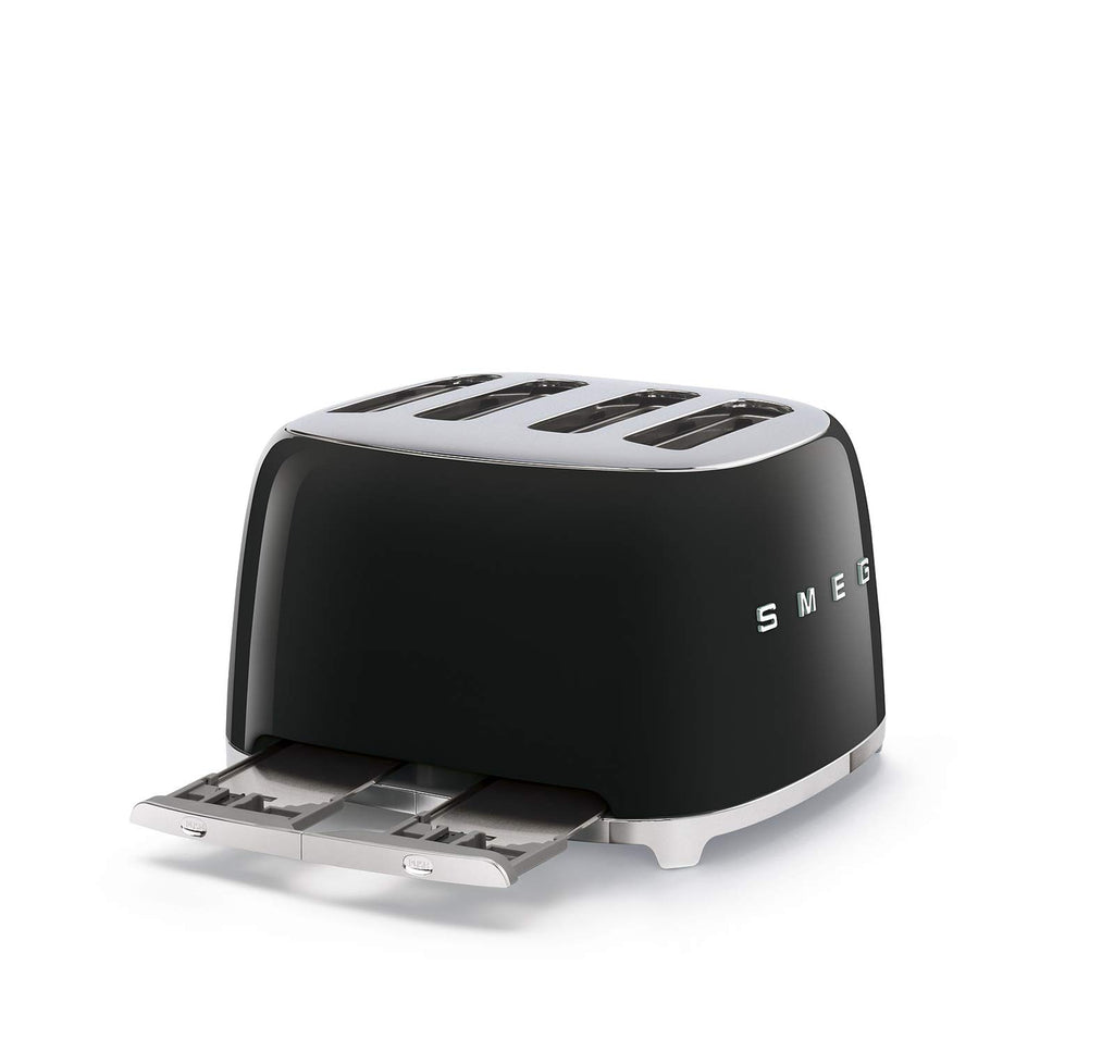Smeg 50s Retro 4-Slot Toaster with Bamboo Tongs Bundle