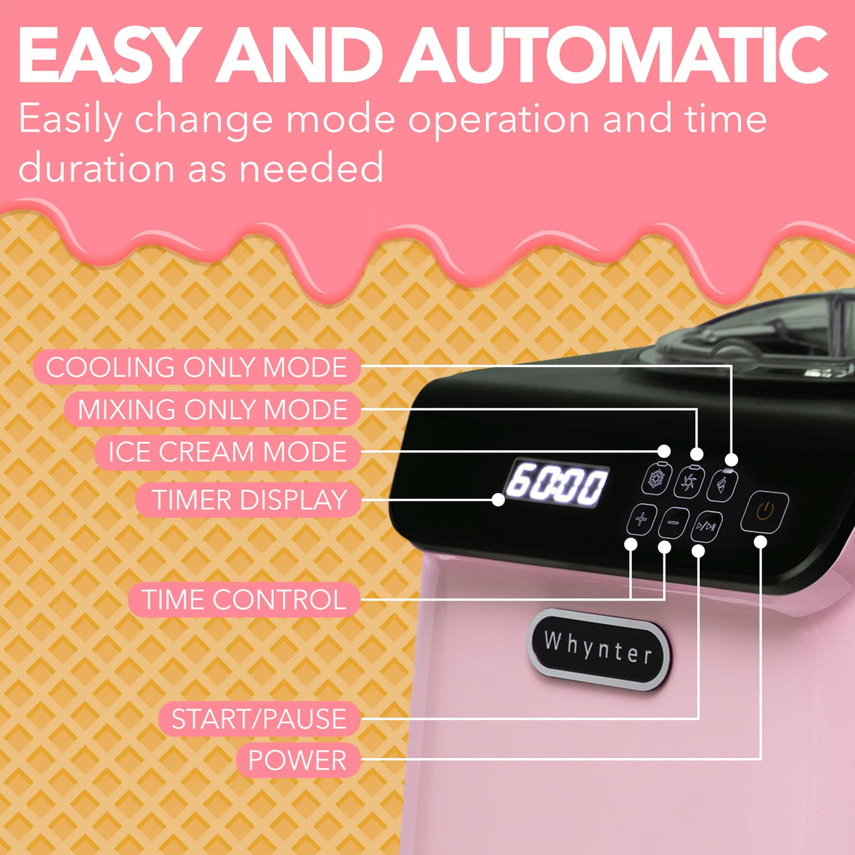 Whynter Upright Ice Cream Maker with Built-In Compressor