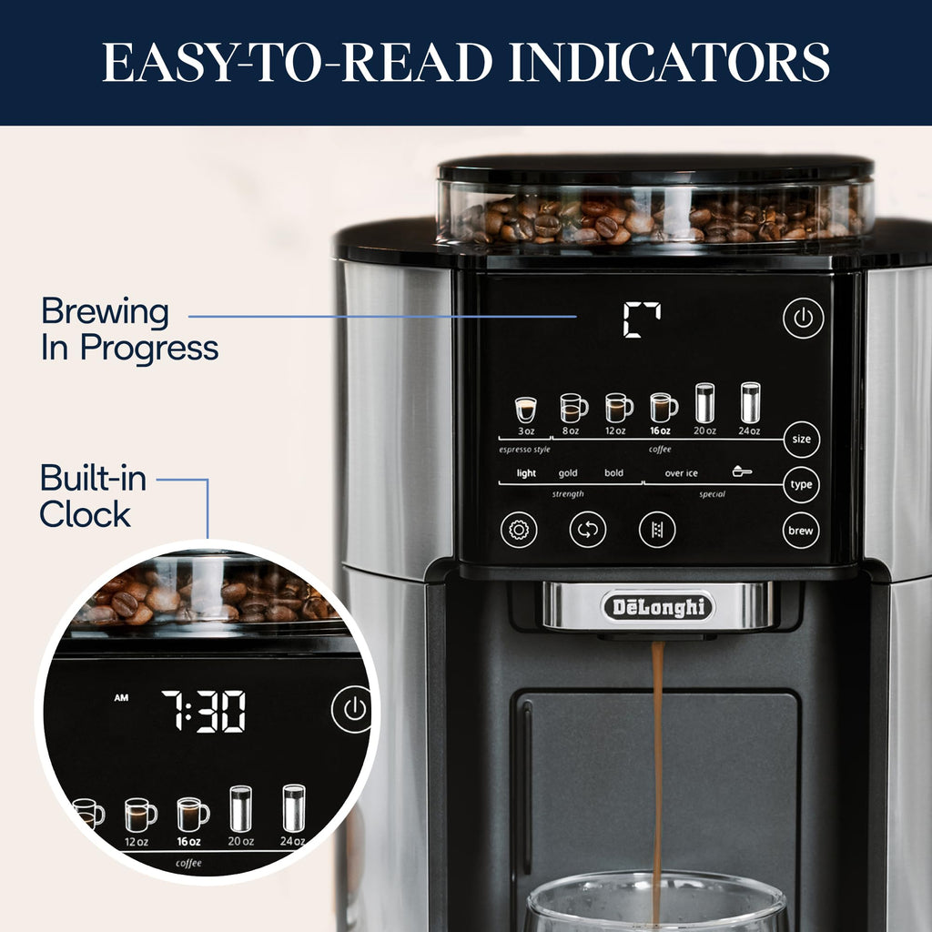 De'Longhi TrueBrew Coffee Maker with Built-In Grinder