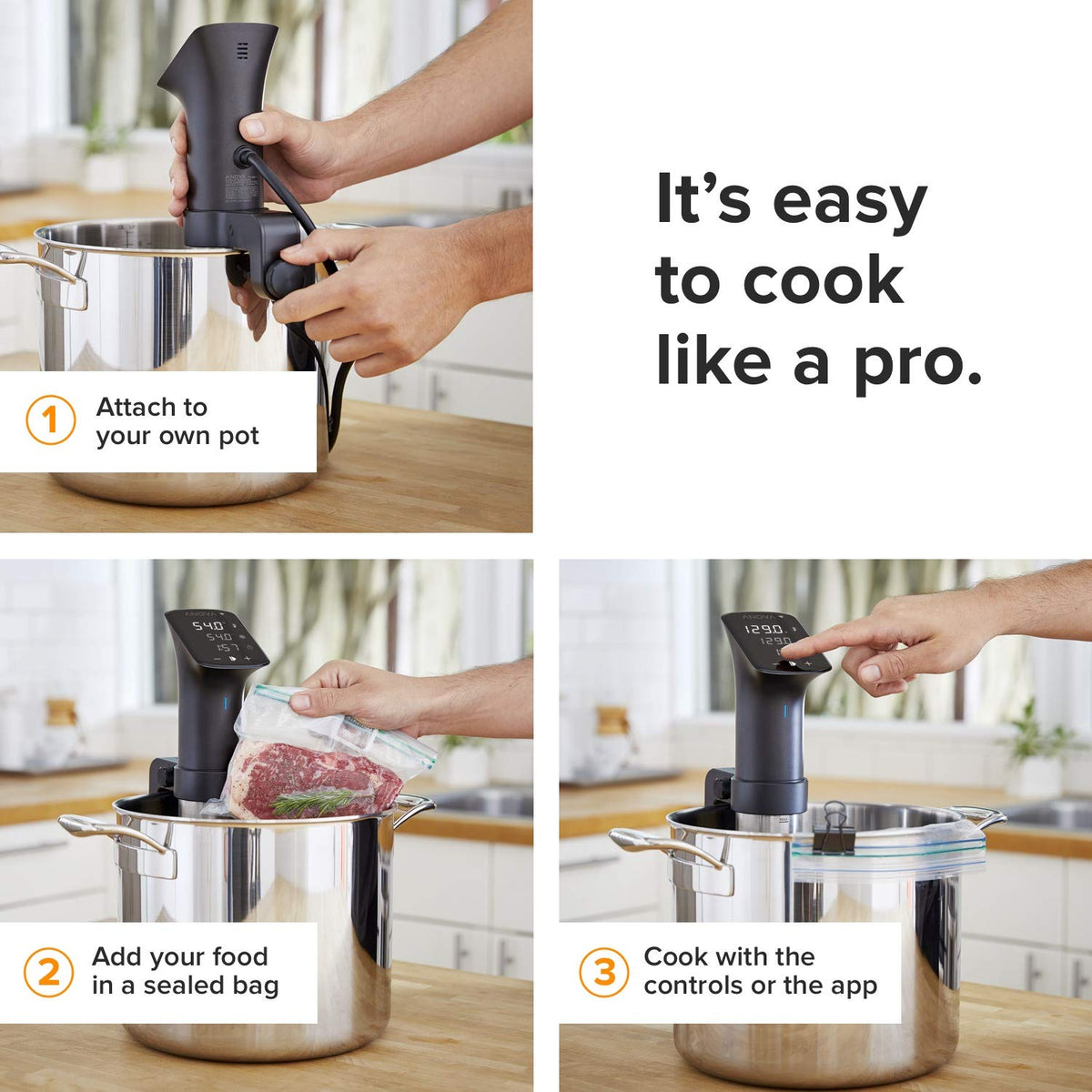 Anova Precision Cooker Pro 1200W Sous Vide Immersion Cooker