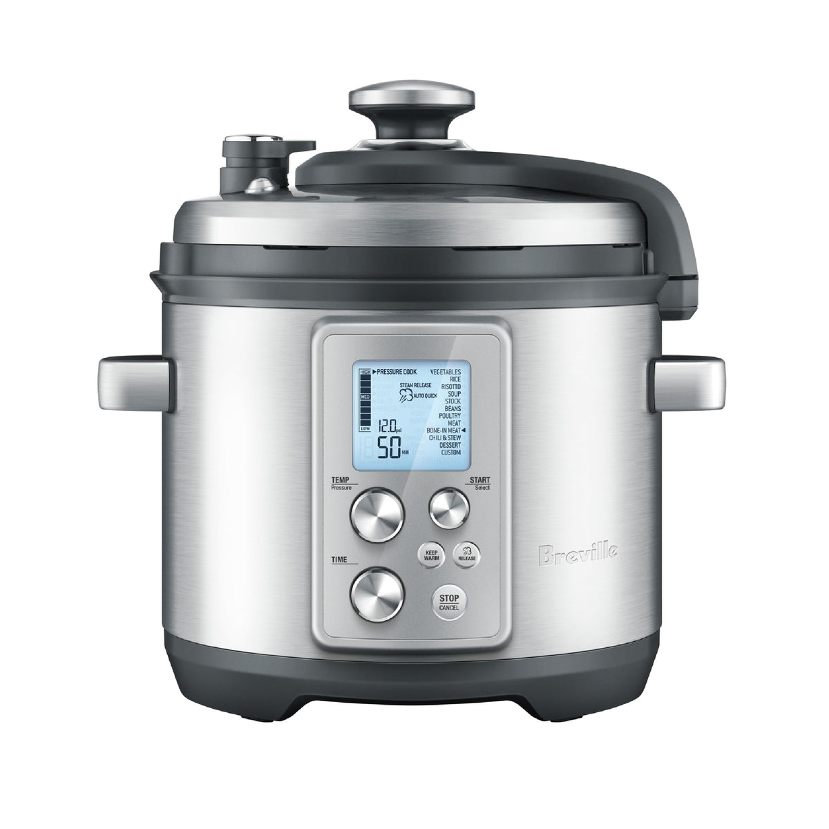 Breville Fast Slow Pro Pressure Cooker, Brushed Stainless Steel