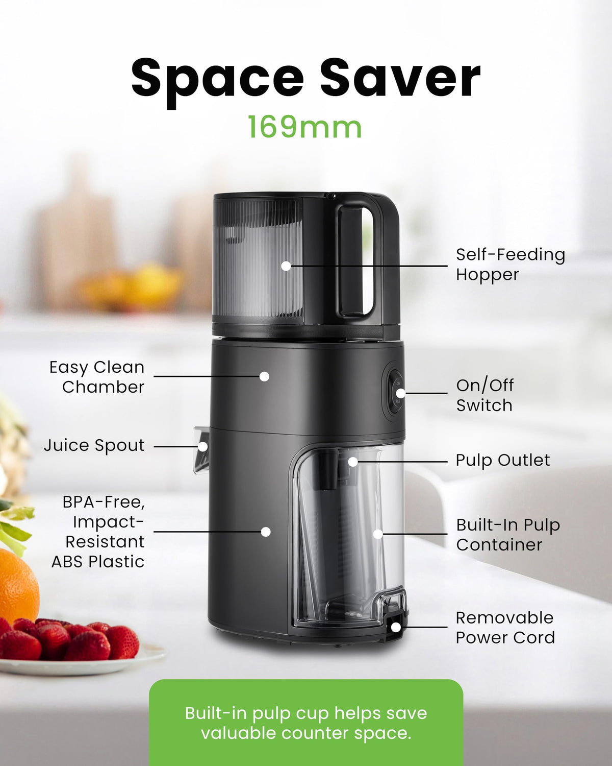 HUROM H400 Easy Clean Cold Press Juicer with Cutting Bowl