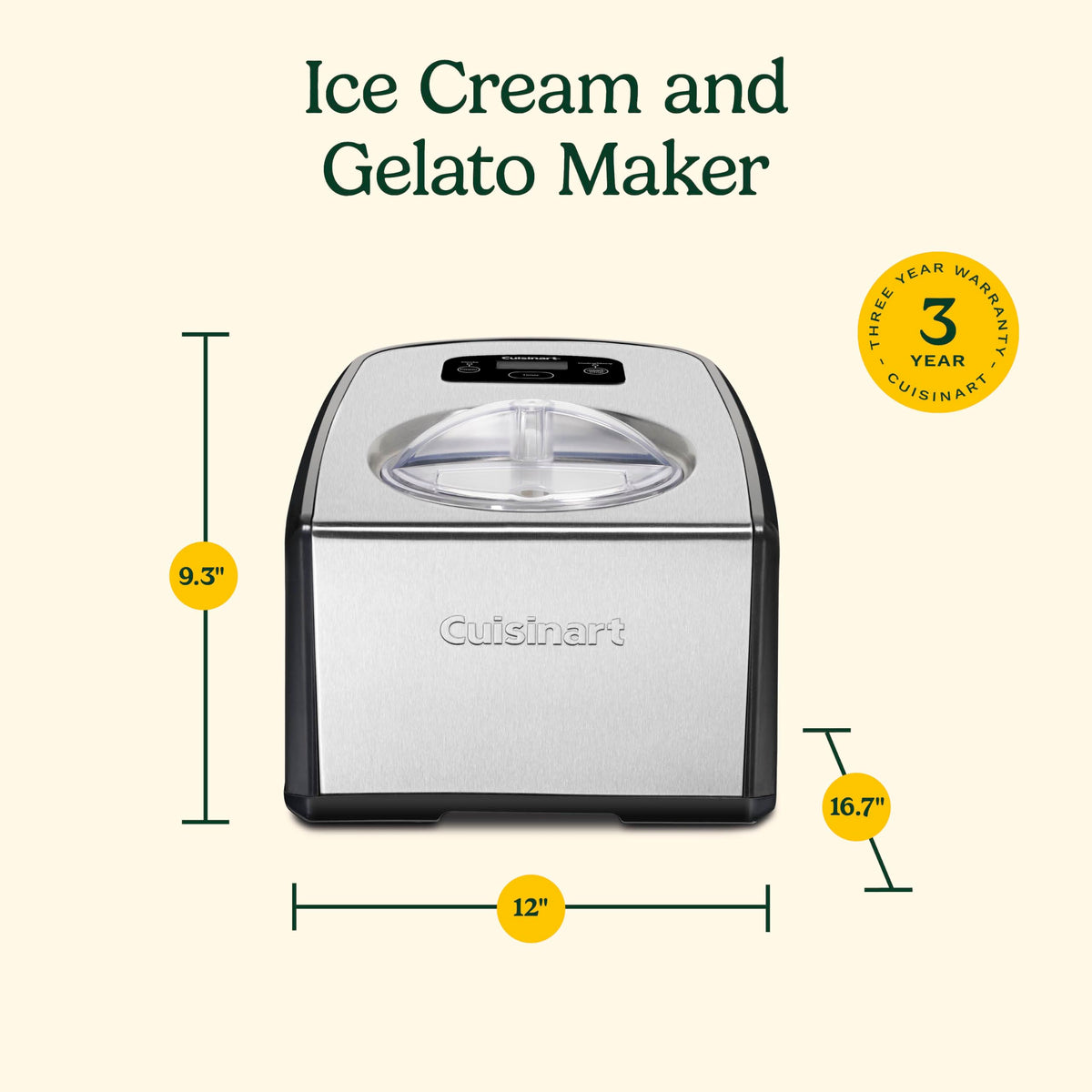 Cuisinart Automatic Ice Cream Maker with No Pre-Freezing