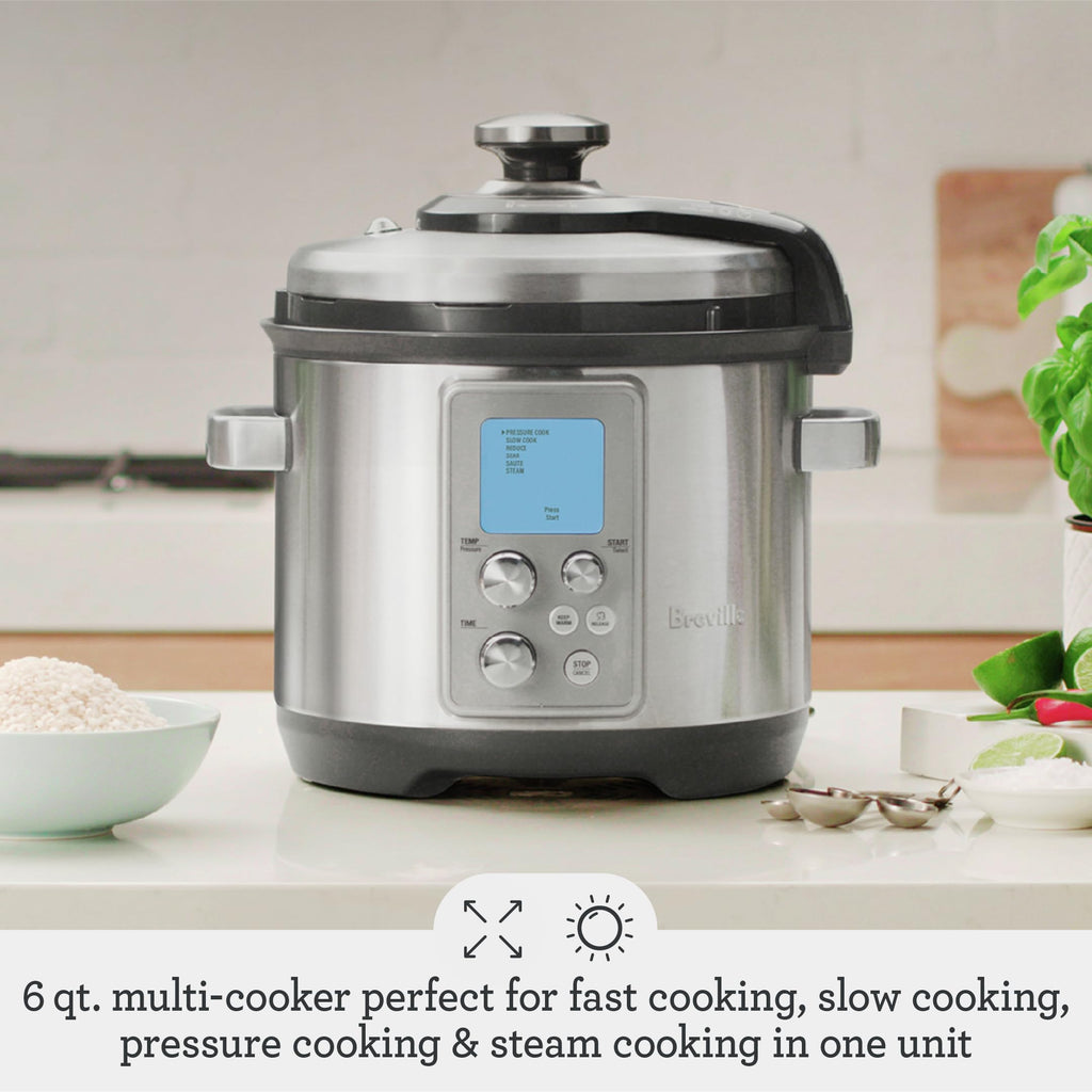 Breville Fast Slow Pro Pressure Cooker, Brushed Stainless Steel