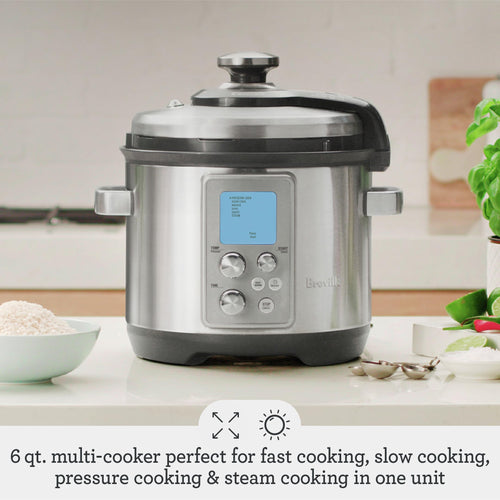 Breville Fast Slow Pro Pressure Cooker, Brushed Stainless Steel