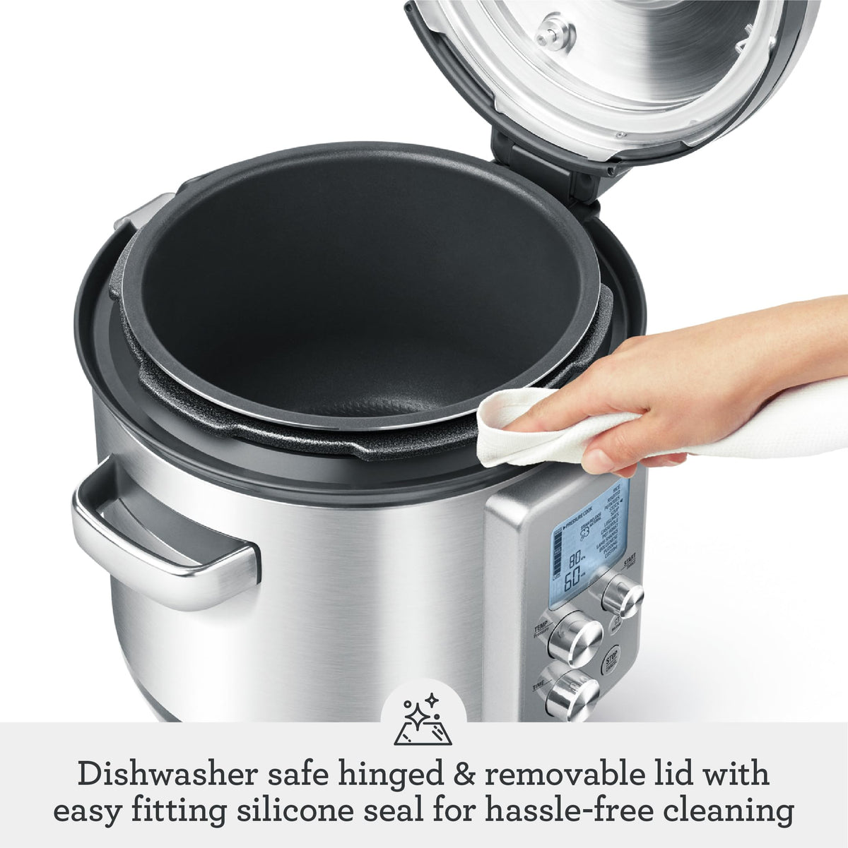 Breville Fast Slow Pro Pressure Cooker, Brushed Stainless Steel