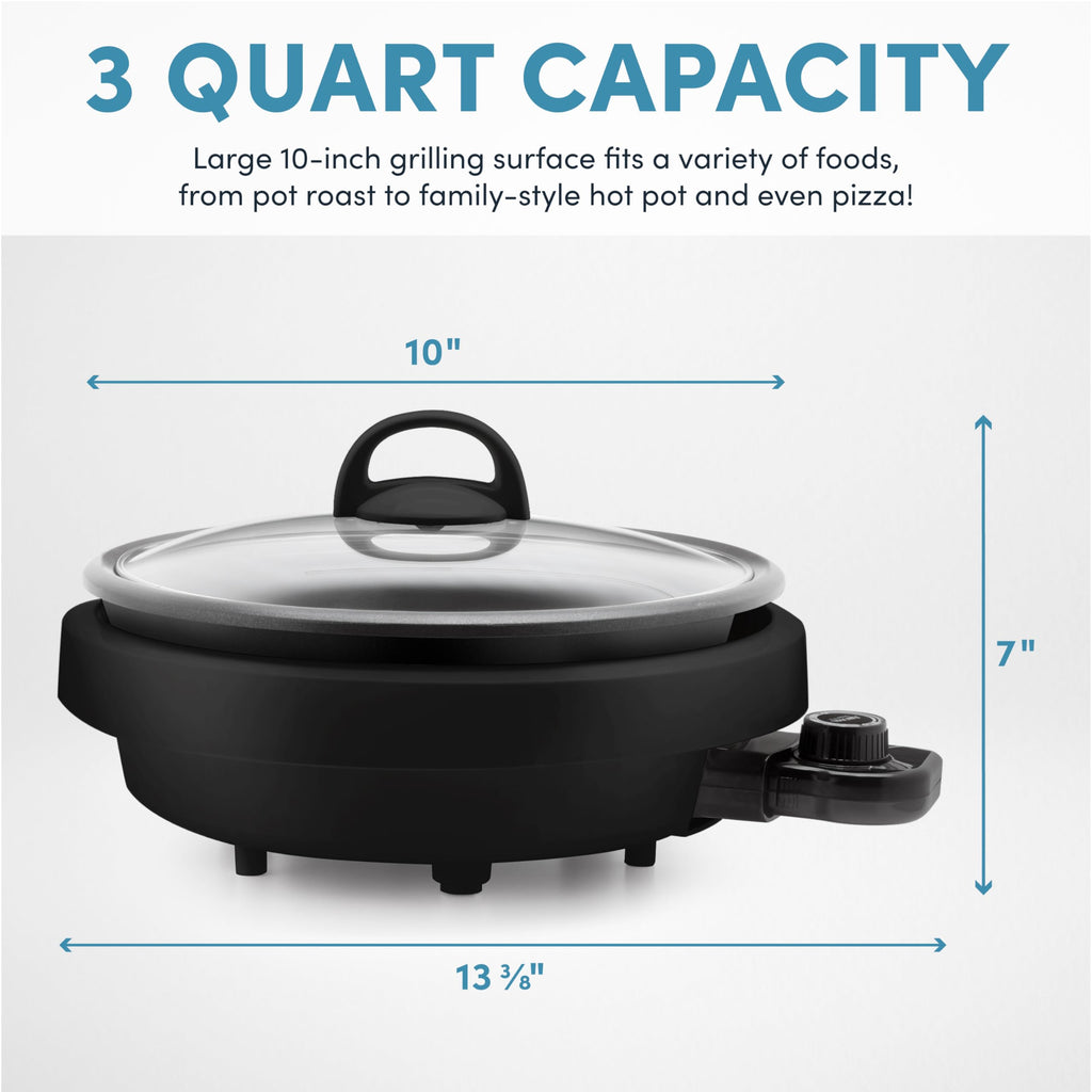 Aroma 3-Quart 3-in-1 Super Pot with Grill Plate