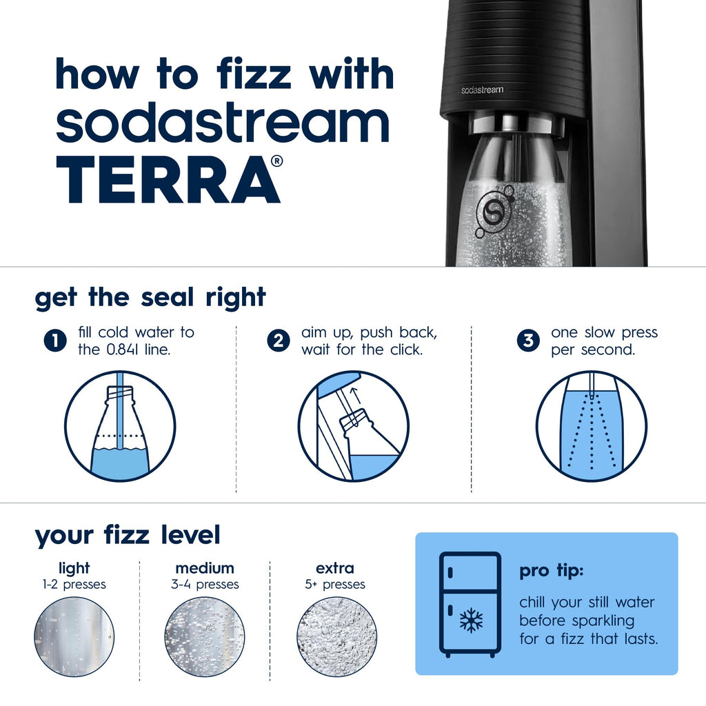 SodaStream Terra Sparkling Water Maker with Quick Connect Cylinder
