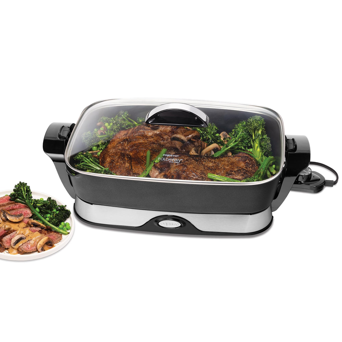 Presto 16-Inch Foldaway Electric Skillet, Black