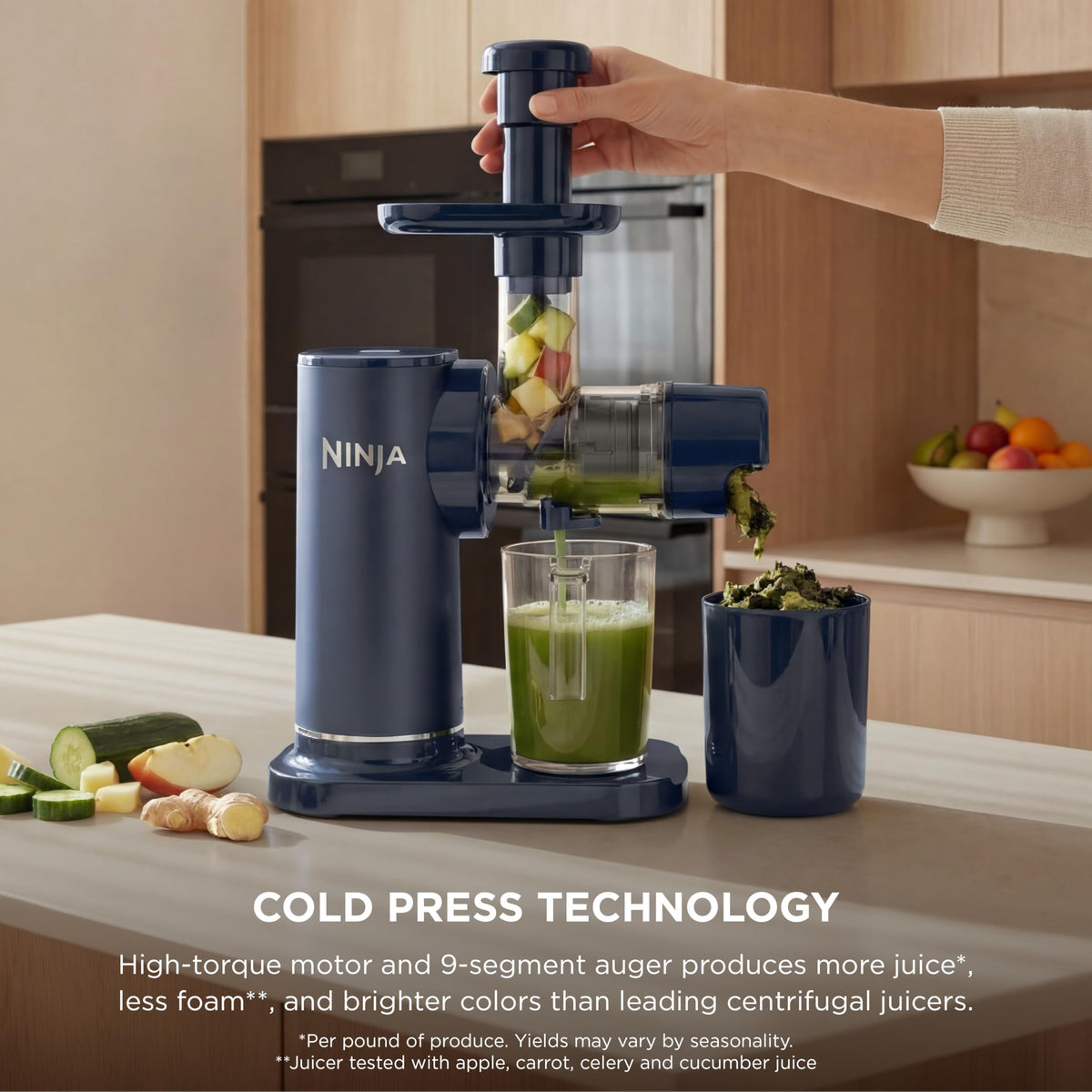 Ninja NeverClog Cold Press Juicer with Adjustable Pulp Control