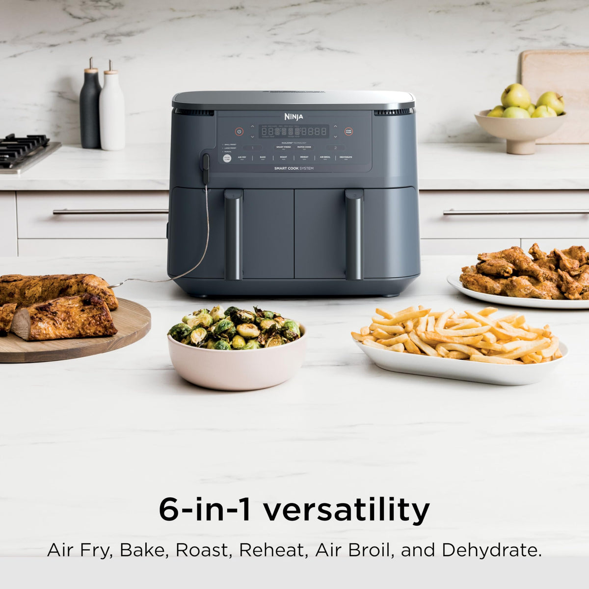 Ninja Dual-Zone Air Fryer with Smart Finish Technology