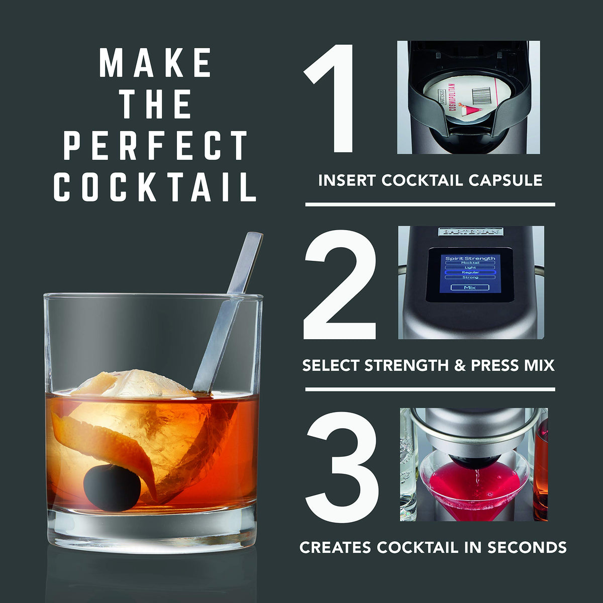 Bartesian Automatic Cocktail Maker with Capsule Drink System