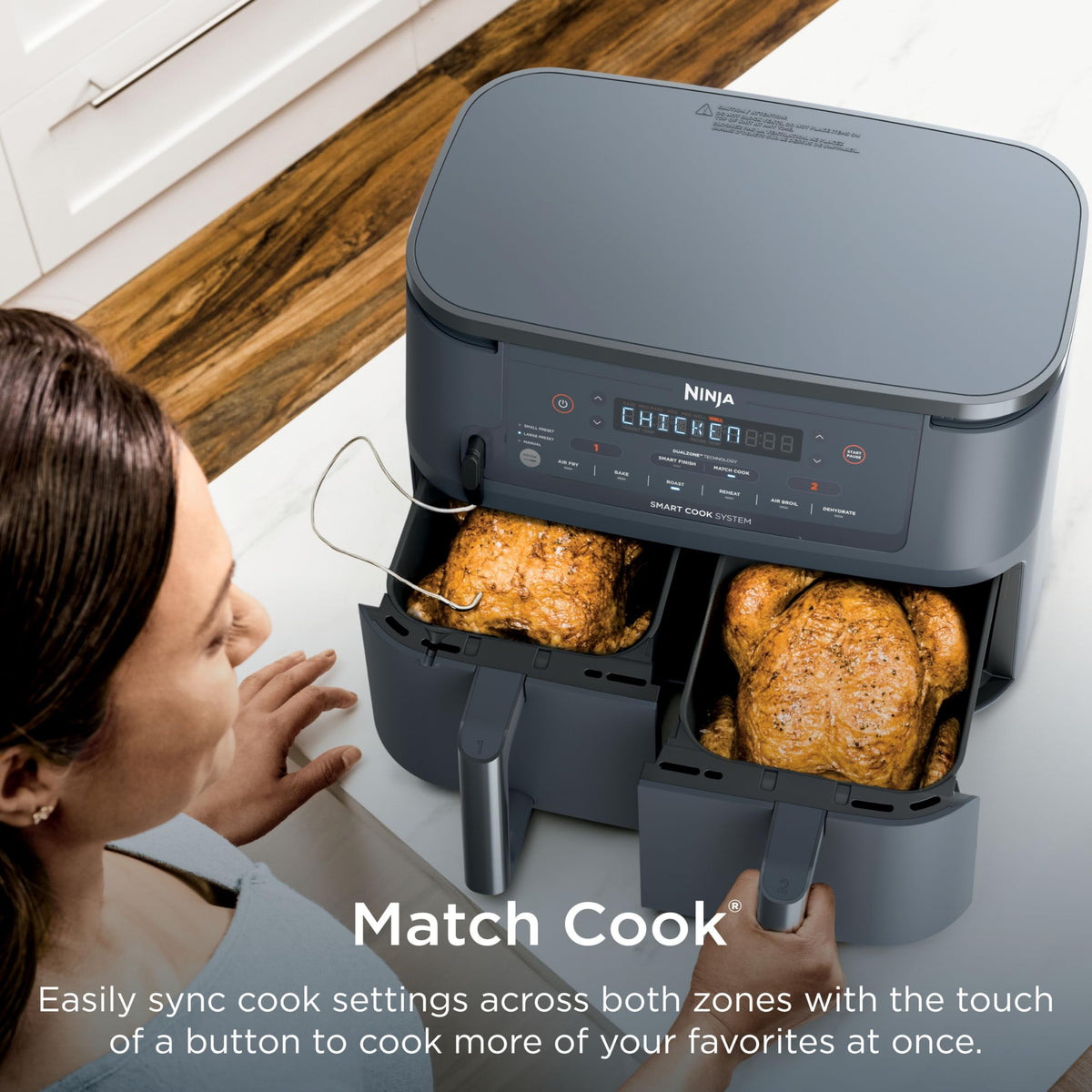 Ninja Dual-Zone Air Fryer with Smart Finish Technology