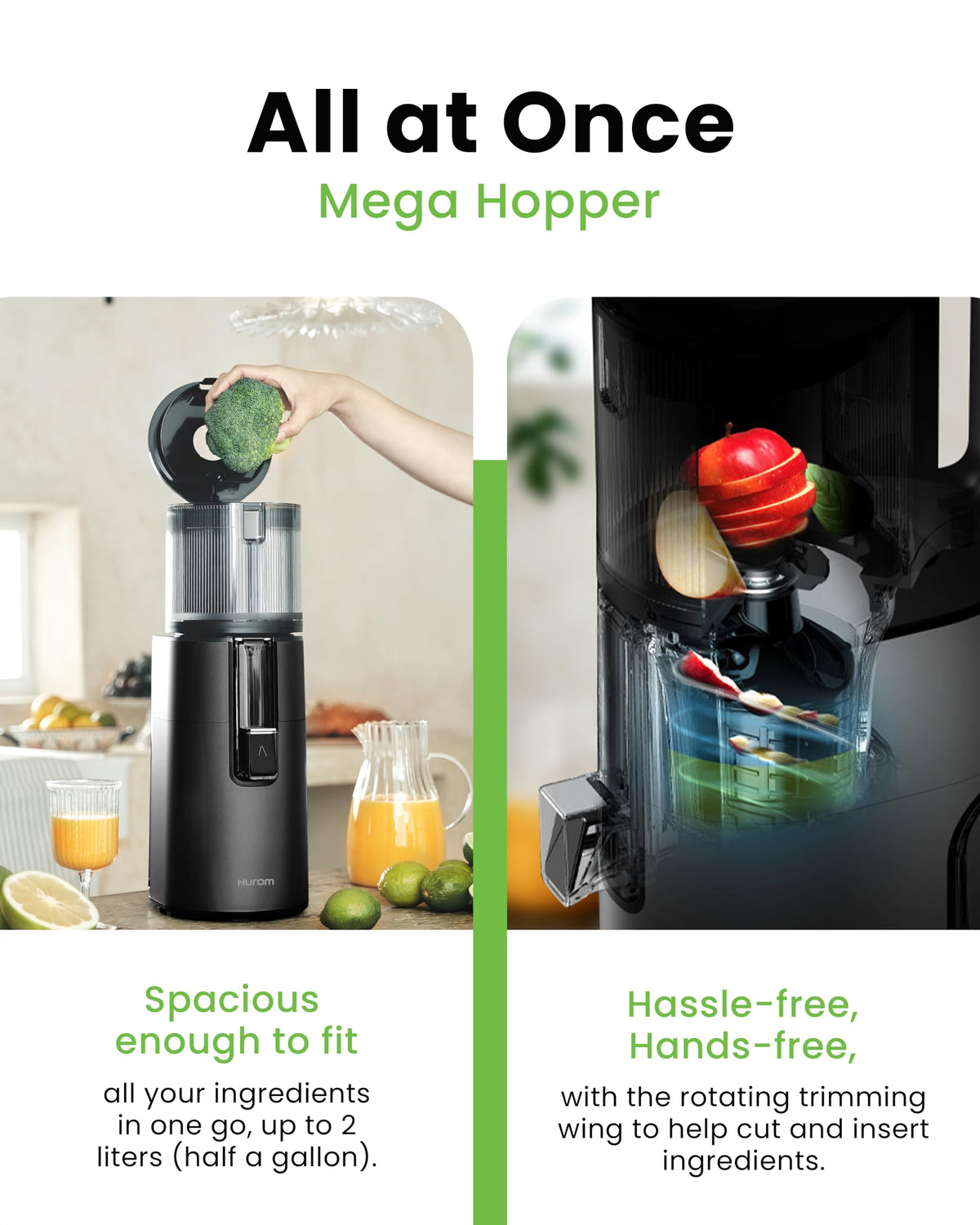 HUROM H400 Easy Clean Cold Press Juicer with Cutting Bowl