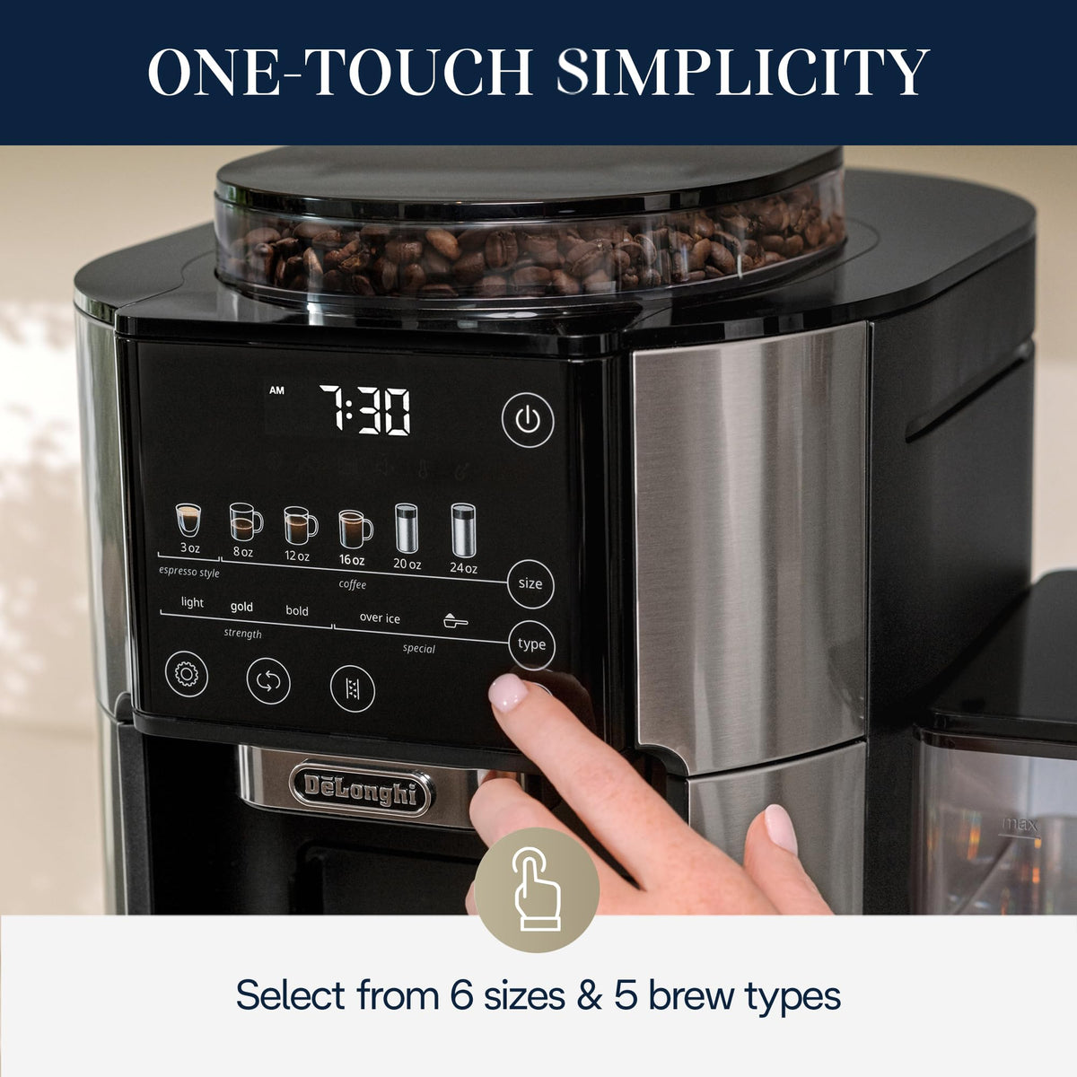 De'Longhi TrueBrew Coffee Maker with Built-In Grinder