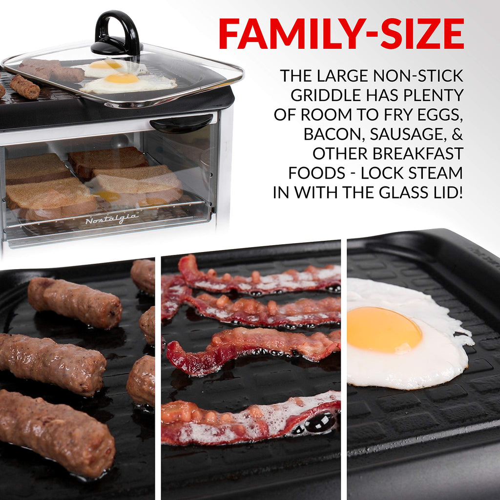 Nostalgia Retro Family-Size 3-in-1 Breakfast Station