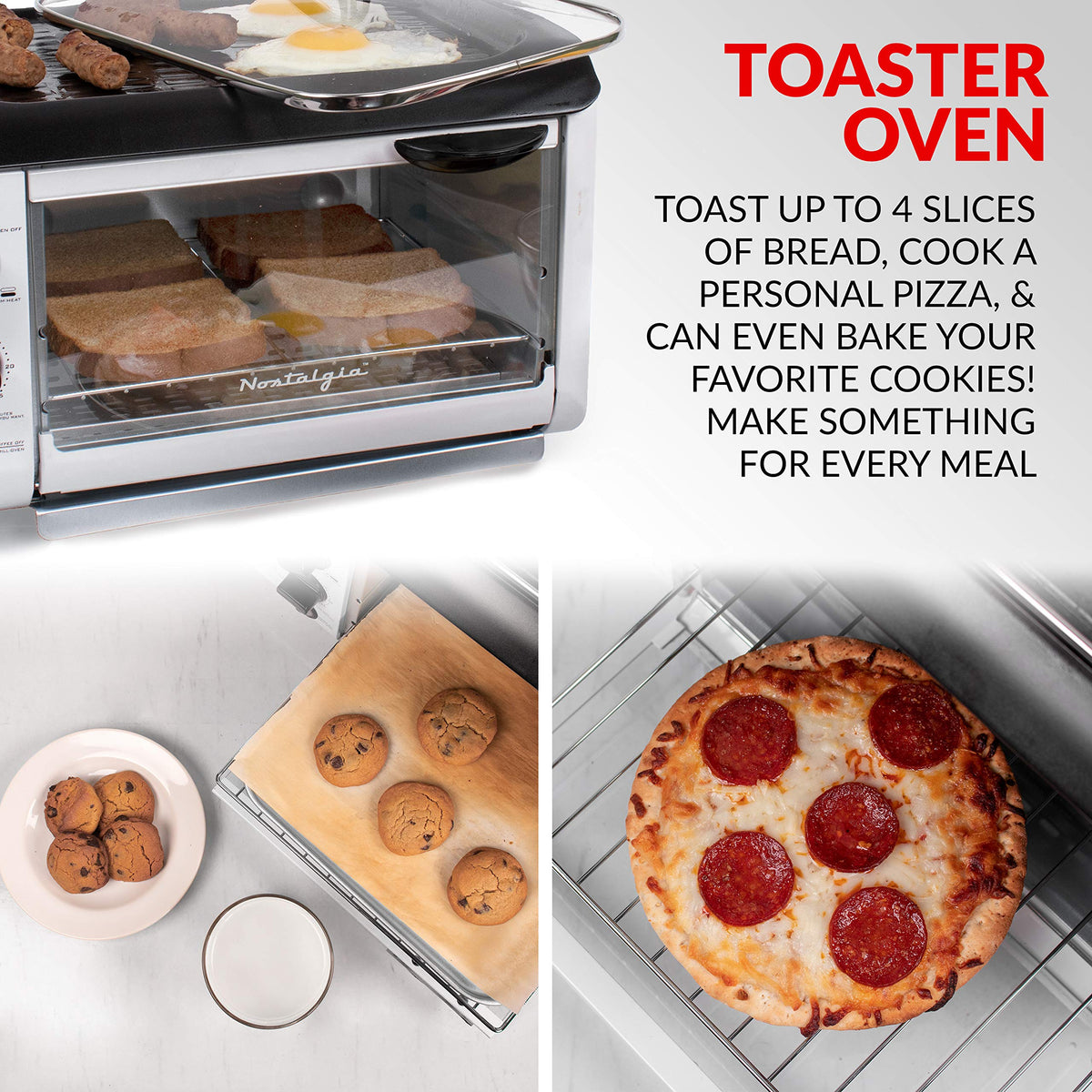 Nostalgia Retro Family-Size 3-in-1 Breakfast Station